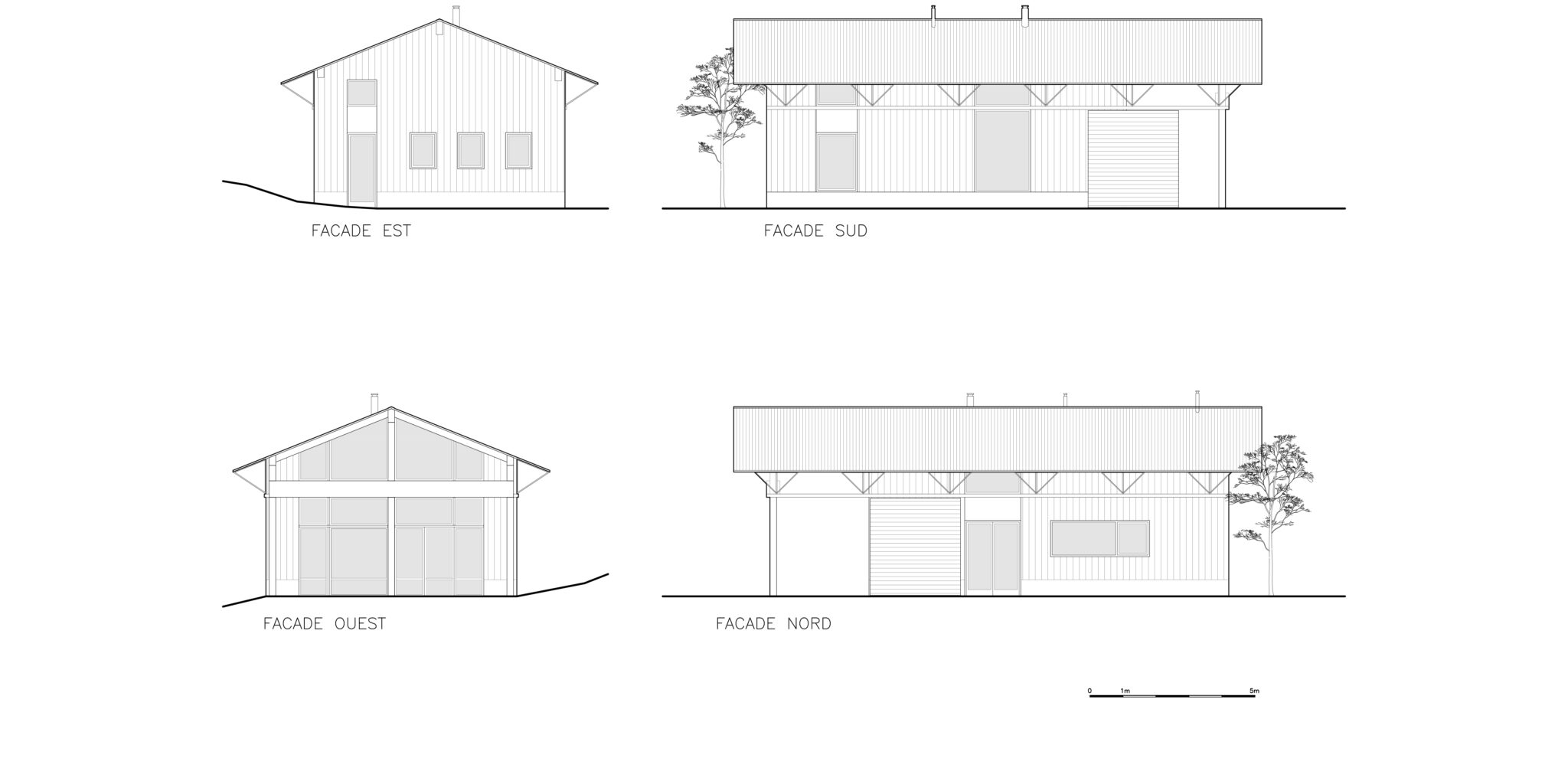 Construction d'une maison en ossature bois et toiture bac acier