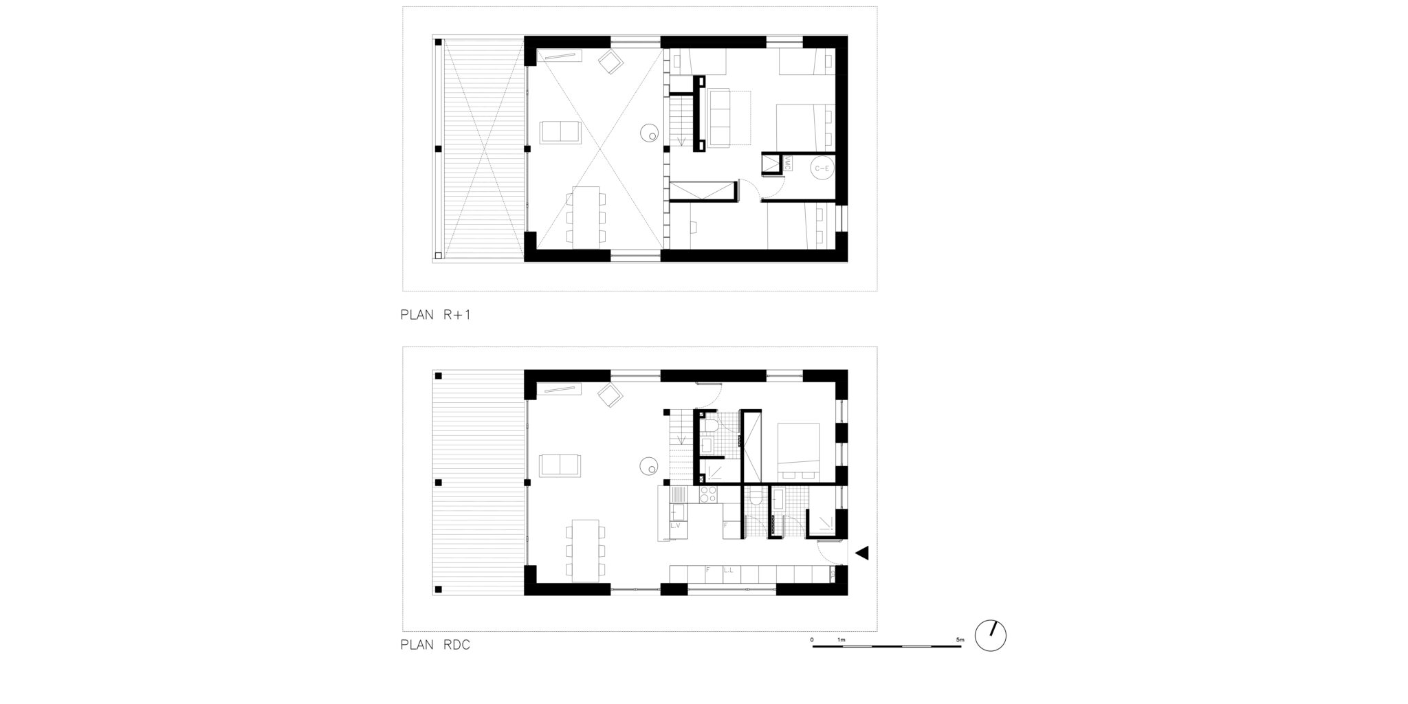 Construction d'une maison en ossature bois et toiture bac acier