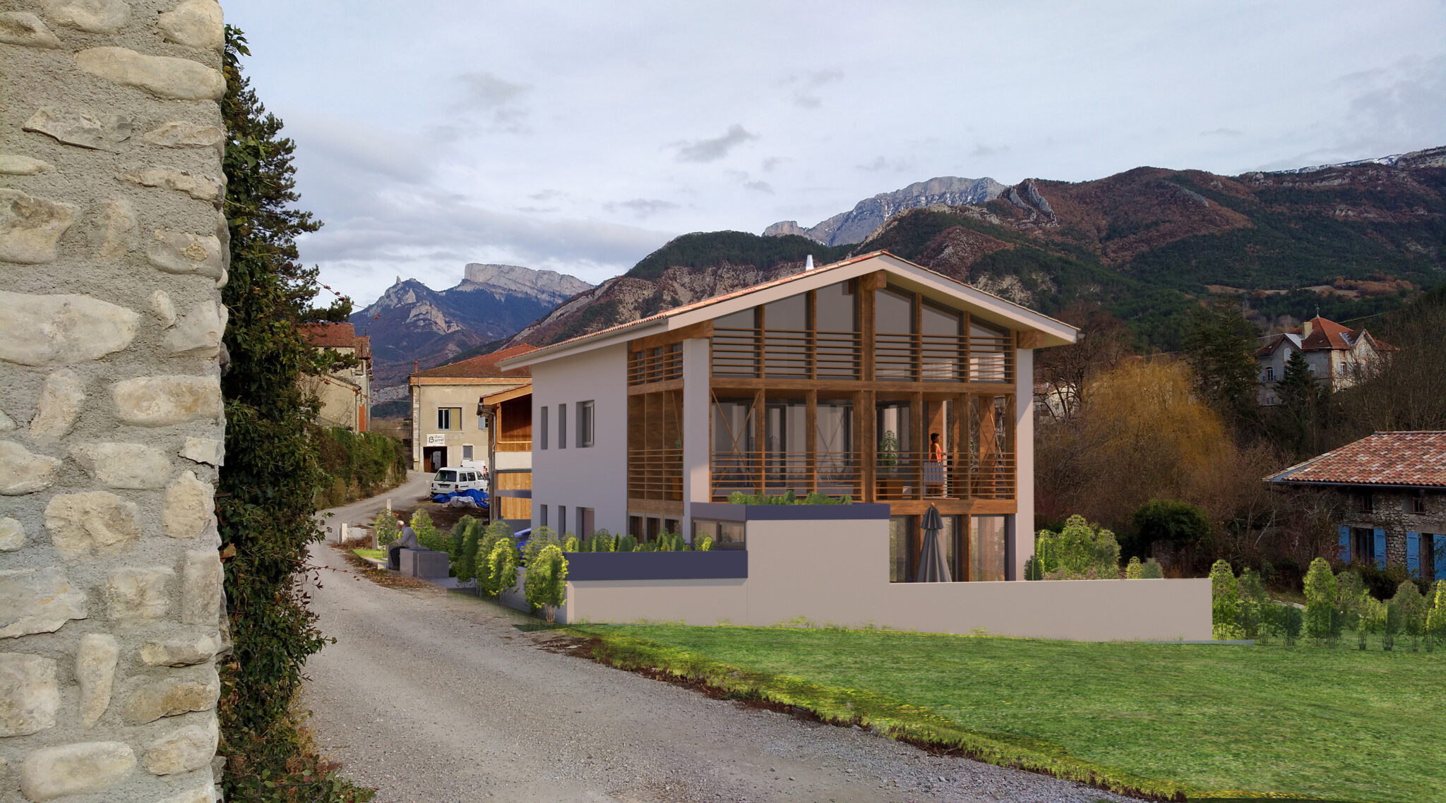 Construction d’une maison basse consommation en brique et ossature bois