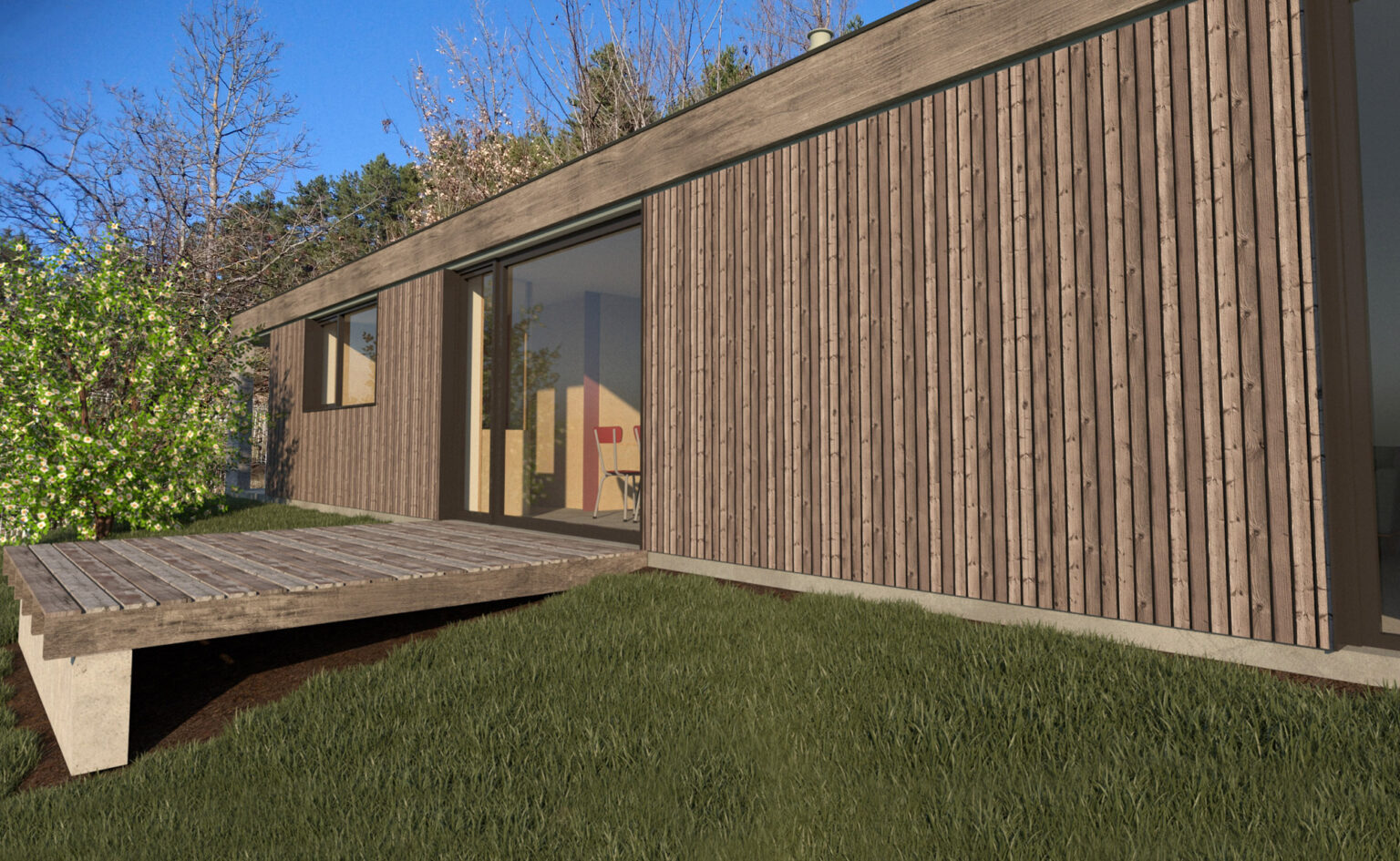Construction d'une maison dans une pente