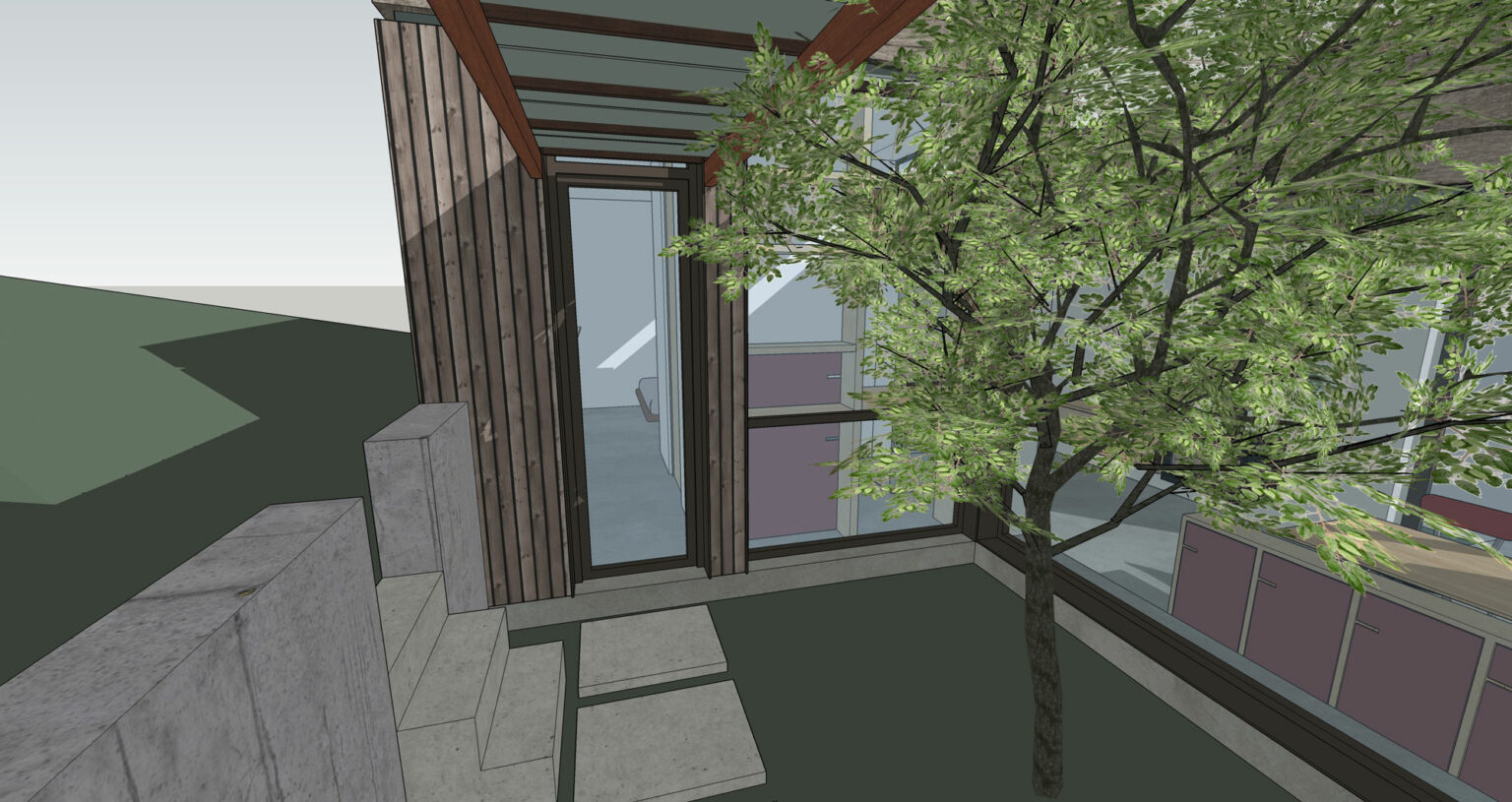 Construction d'une maison dans une pente