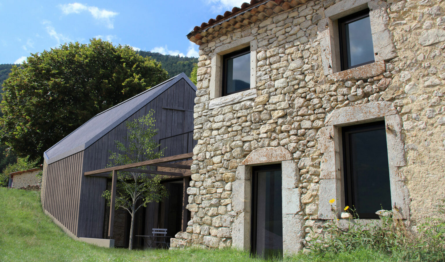 Extension et rénovation d'une maison de village