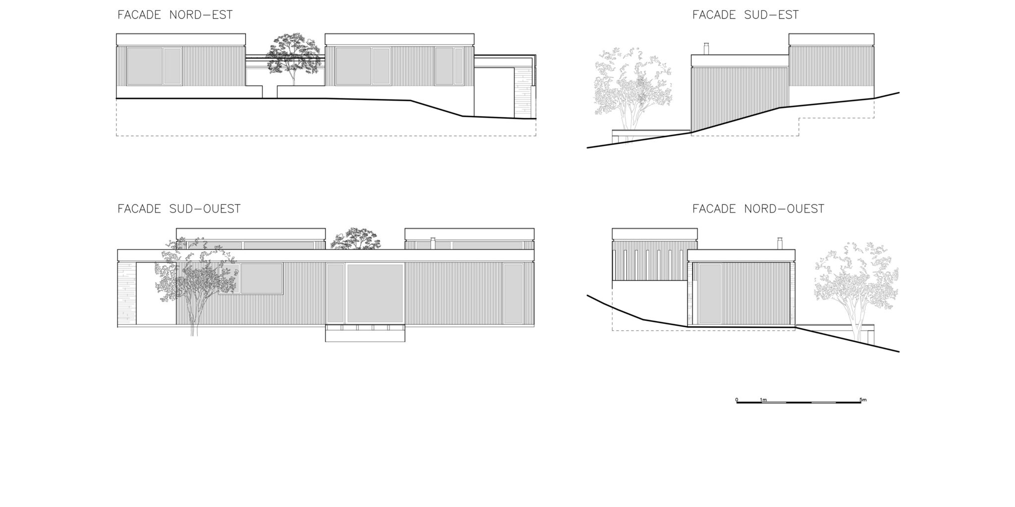 Construction d'une maison dans une pente