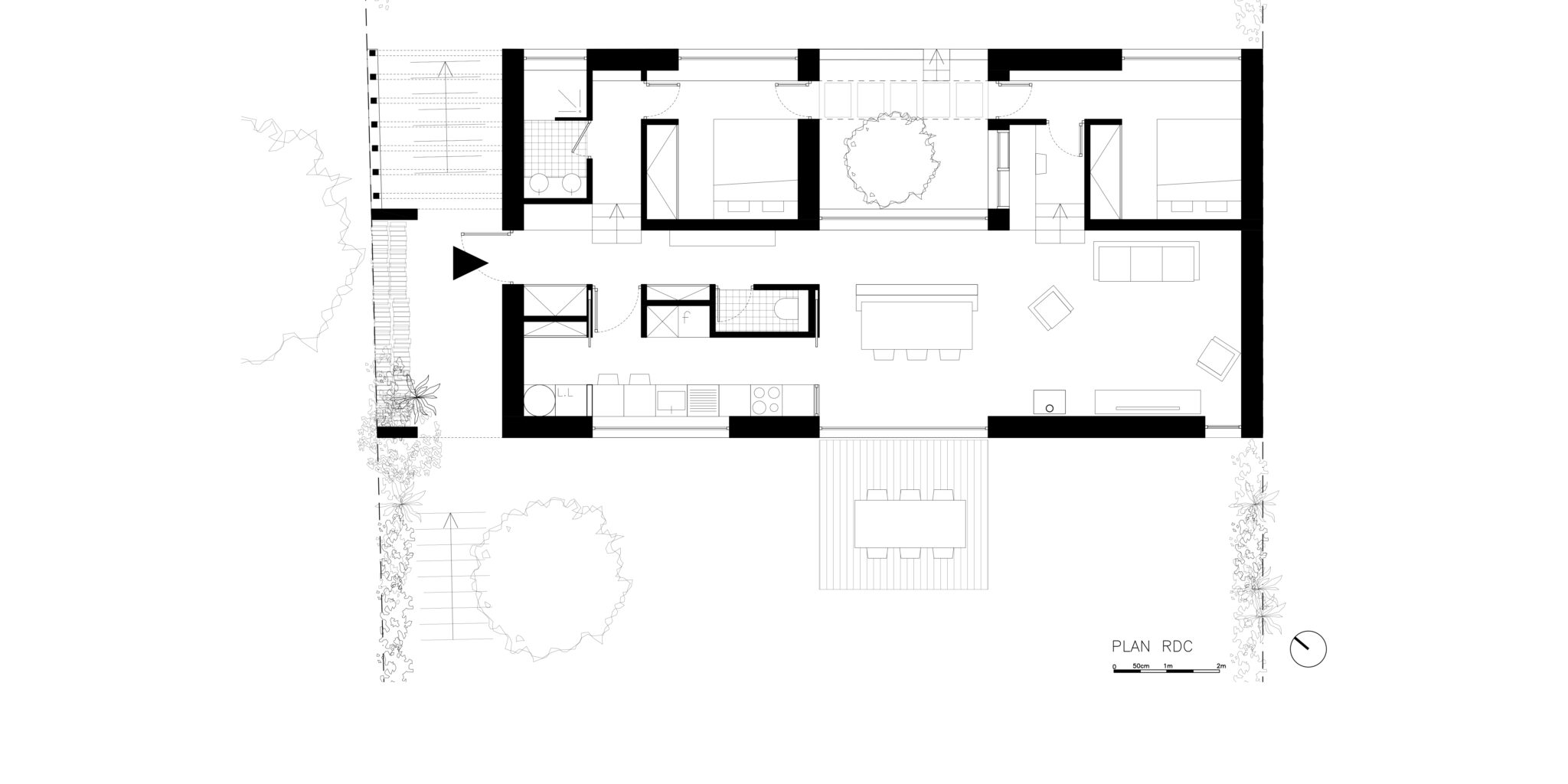 Construction d'une maison dans une pente